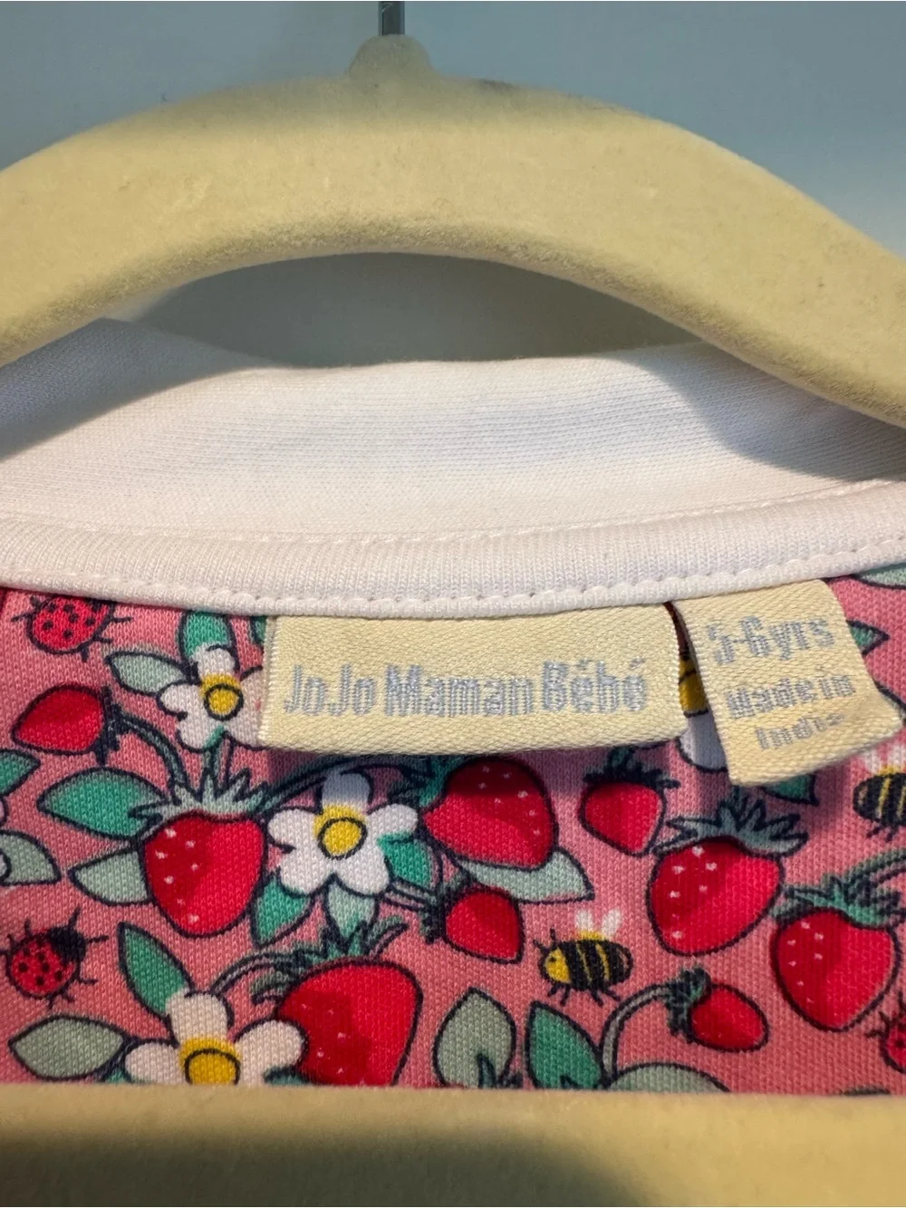 JoJo Maman Bébé Pink Strawberry & Floral Polo Dress